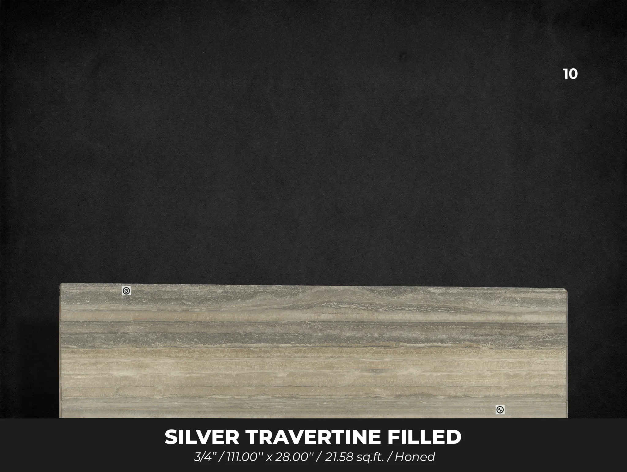 SILVER TRAVERTINE FILLED