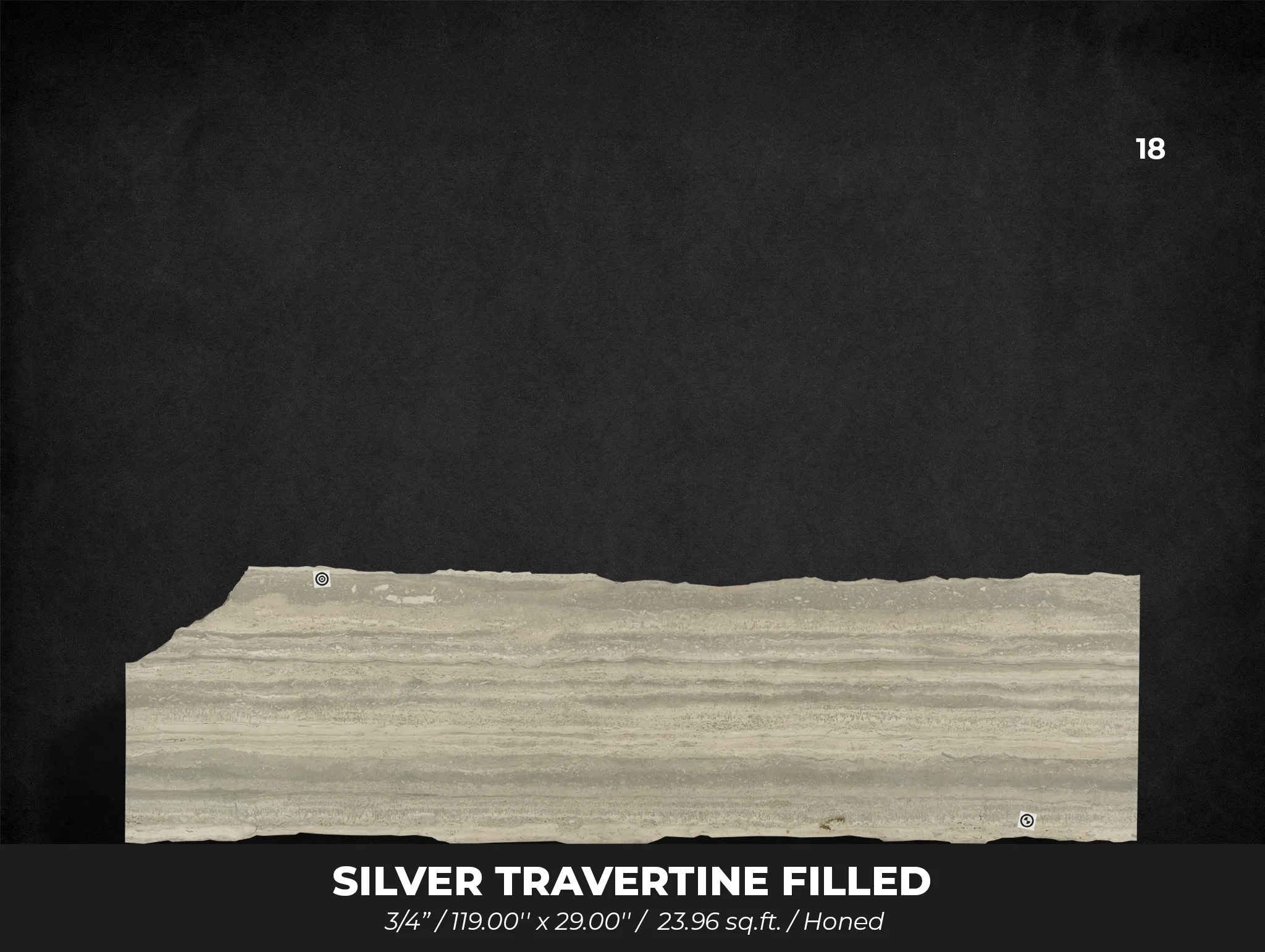 SILVER TRAVERTINE FILLED